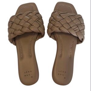 a new day Braided Slide Sandals in Taupe